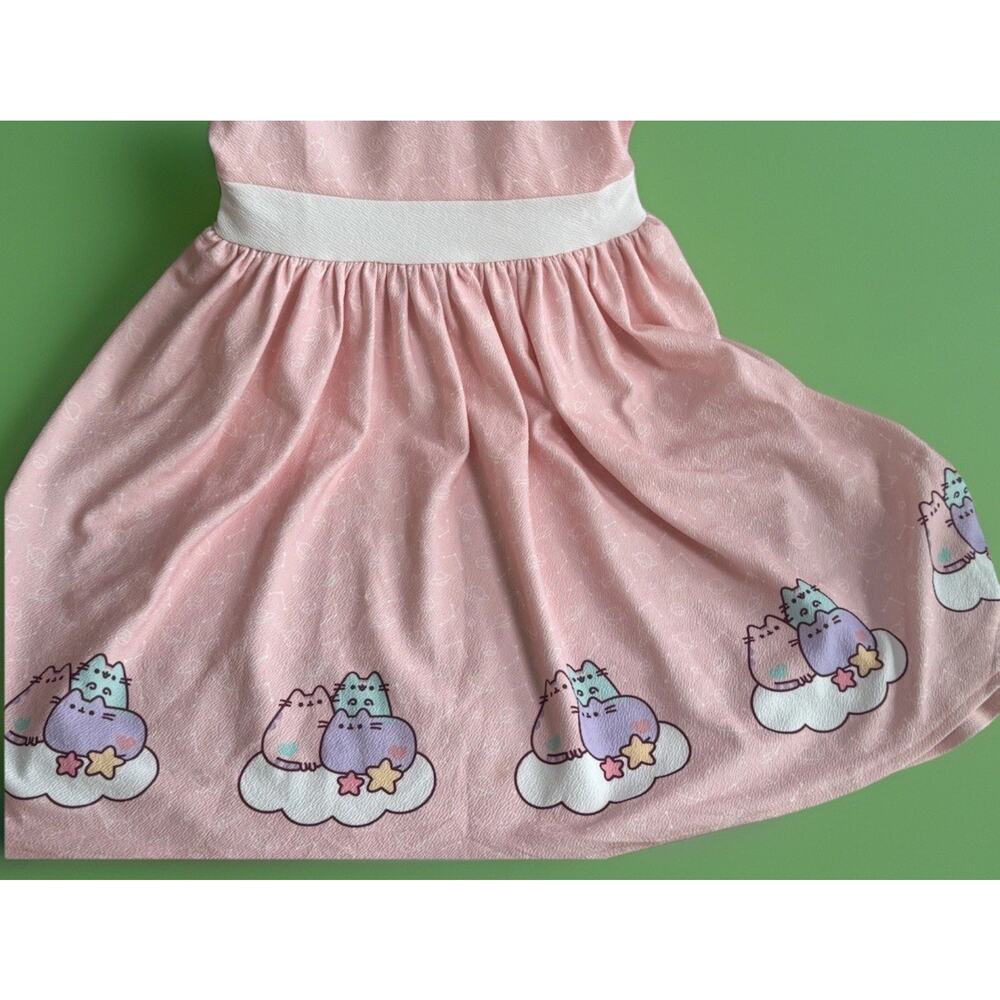 Pusheen x Unique Vintage Pink 50s Style Swing Dress L Kawaii Space Cat Retro - Picture 9 of 11